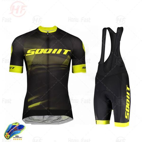 

racing sets cycling jersey 2021 scottful men's short sleeve set team uniform summer mountain bike, Black;blue