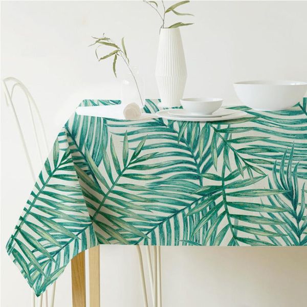 

table cloth rectangular tablecloth dustproof polyester deskcover leaf printed kitchen dining nordic home decor ameza