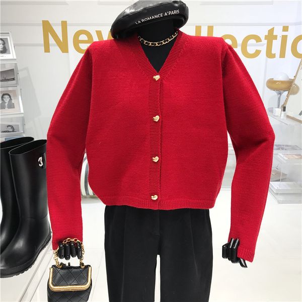 

coat niche design female sweater button 2021 neckline in v mesh cardigan, Tan;black