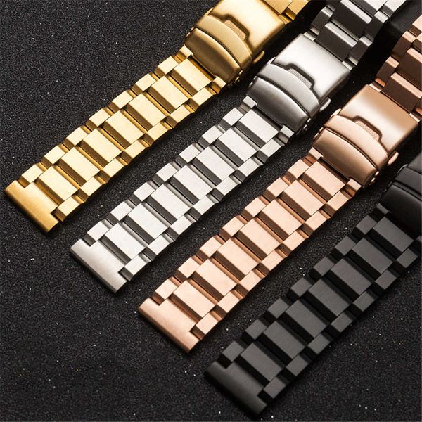

18mm 19mm 20mm 21mm 22mm 23mm 24mm 25mm stainless steel watchband solid metal men women strap bracelet watch band accessories h0915, Silver