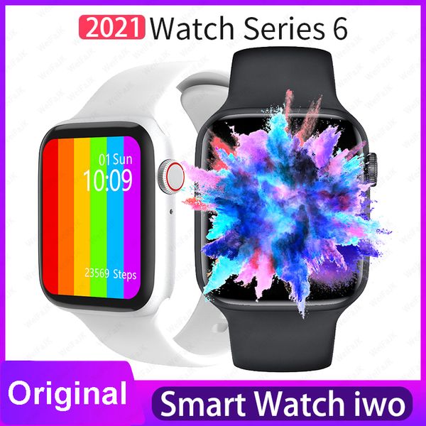 

2021 original smart watch series 6 iwo w26 men women smartwatch bluetooth call sports fitness bracelet for xiaomi apple watchesg, Slivery;brown
