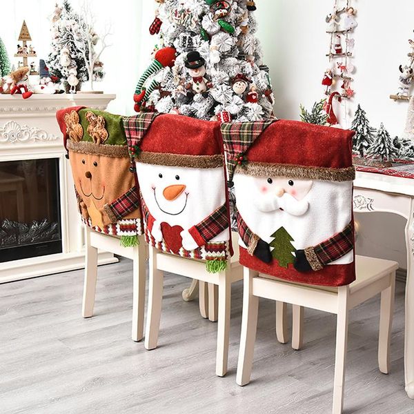 

chair covers 4/6pcs christmas cover dinner table red santa claus hat back decoration home decor party supplies