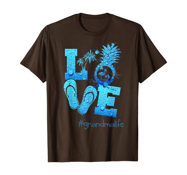 

love grandma, life blue water flamingo beach pineapple, White;black