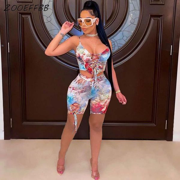 

bandage two piece set crop biker shorts loungewear matching sets for women summer clothes vacation outfits women's tracksuits, Gray