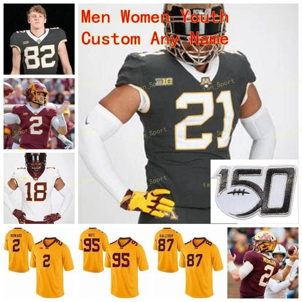 

ncaa college jerseys minnesota golden gophers 25 preston jelen 28 jason williamson 3 cam wiley 4 shannon brooks custom football stitched, Black