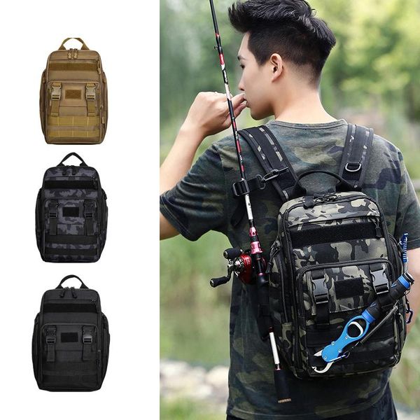 

fishing accessories crossbody multifunction bag lure bags waterproof tactical backpack climbing outdoor shoulder chest for men women