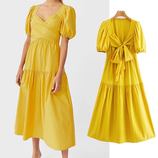 

rompers female summer yellow bow half mid-calf chic beach style dress, Black;white