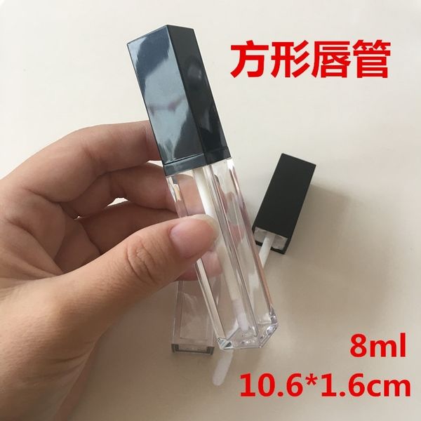 

factory lip tube cosmetic empty approved gloss square bottle, eyelash liner, coarse brush head 8ml