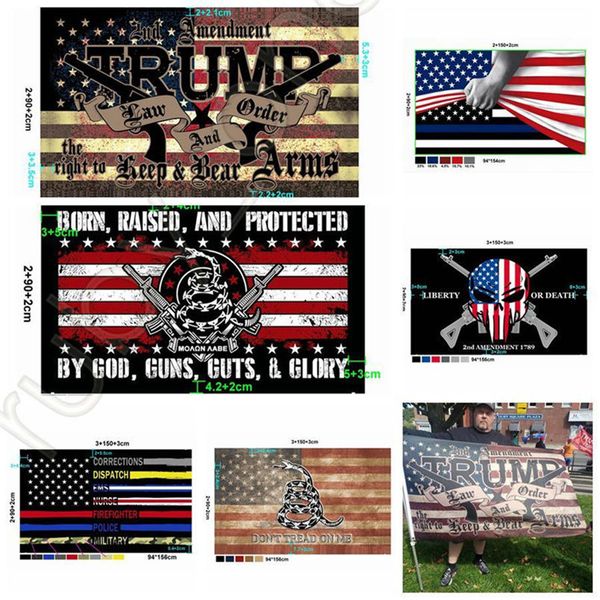 

new styles america flags amendment 90*150cm police 2nd rra3634 trump flag shipping banner usa gadsden flag election dhl presidential us vwsl
