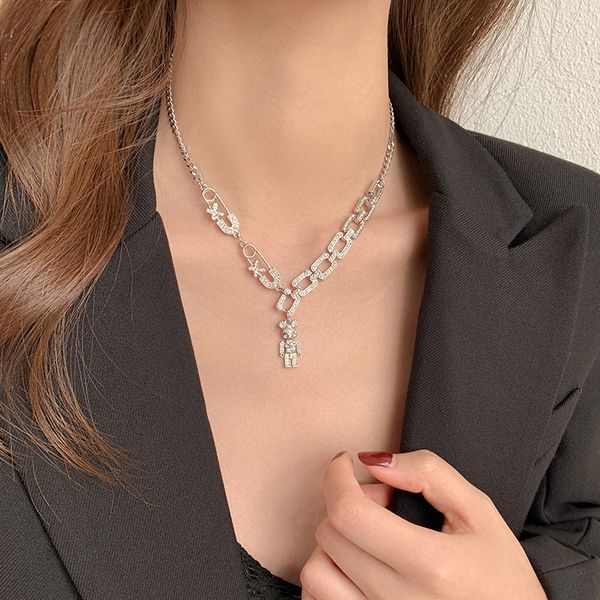 

xianlan261 necklace female ins summer cool wind joker contracted bear decorative neck chain sweet cool girl deserve to act the rol, Silver