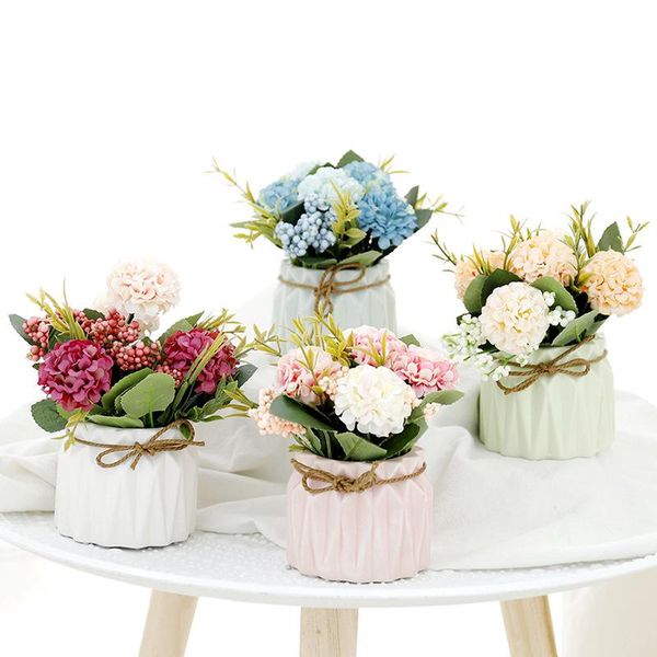 

decorative flowers & wreaths qianyun wedding flower decor wreath home decoration bouquet artificial peony vivid artificiales fake silk rose