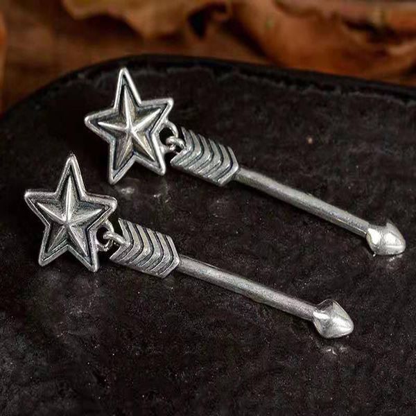 

stud female personality fashion five-pointed star earrings s925 sterling silver original brand high-quality jewelry exquisite gift, Golden;silver