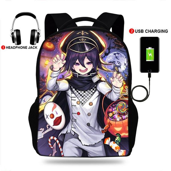 

multifunction backpack men&women girls usb laptravel kokichi oma print school bag for teenage mochila bags
