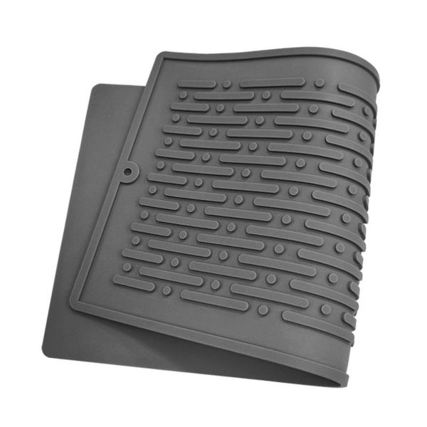 

mats & pads 1pc household silicone draining pad durable cup bowls storage mat (grey)