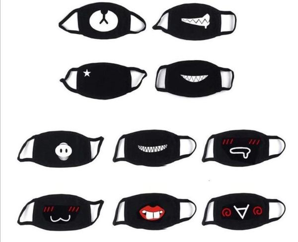 

bear printed expression dust blank pure cotton black mask