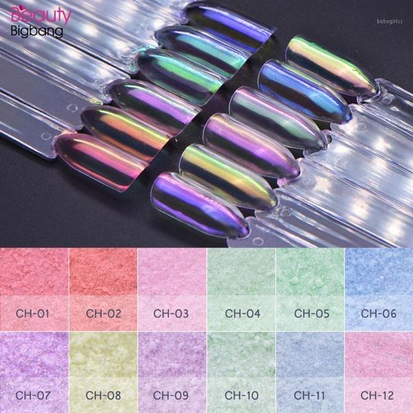 

box beautybigbang 0.2g rainbow nail art glitter powder pretty gradient shimmer glitters pigment manicure neon dust laser nail1, Silver;gold