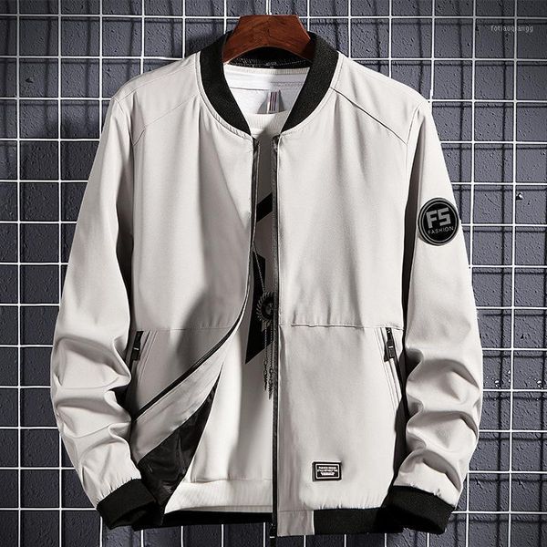 

men's jackets jacket four seasons trend personality fashion baseball collar slim casual all-match student zipper applique large size, Black;brown
