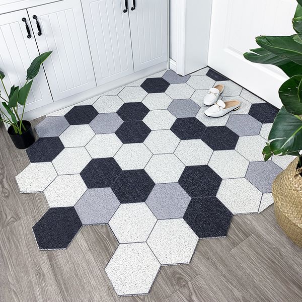 

silk ring door mat nordic floor household pvc can be cut carpet antiskid foot