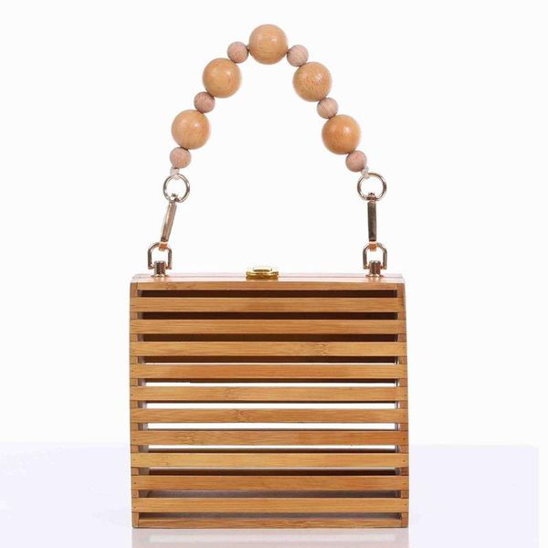 

storage bags hollow out handbags bamboo women crossbody summer woven beach tote messenger female purse gift
