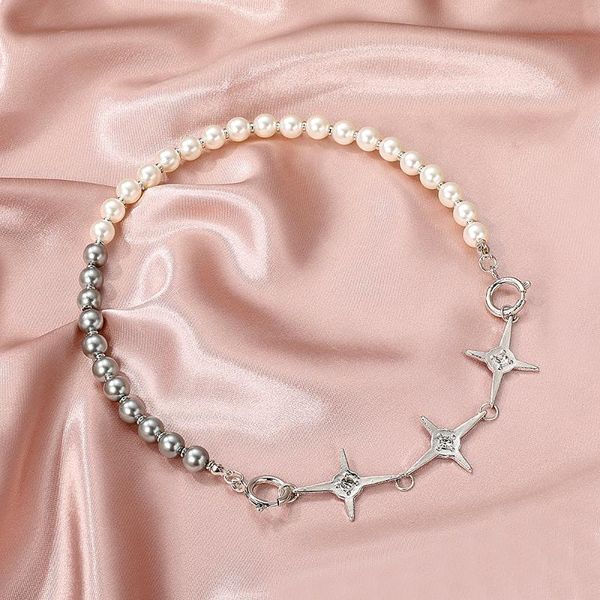 

pendant necklaces korean pearl necklace exaggerated vintage cross for women jewelry & pendants charms jewellery colar cf26, Silver