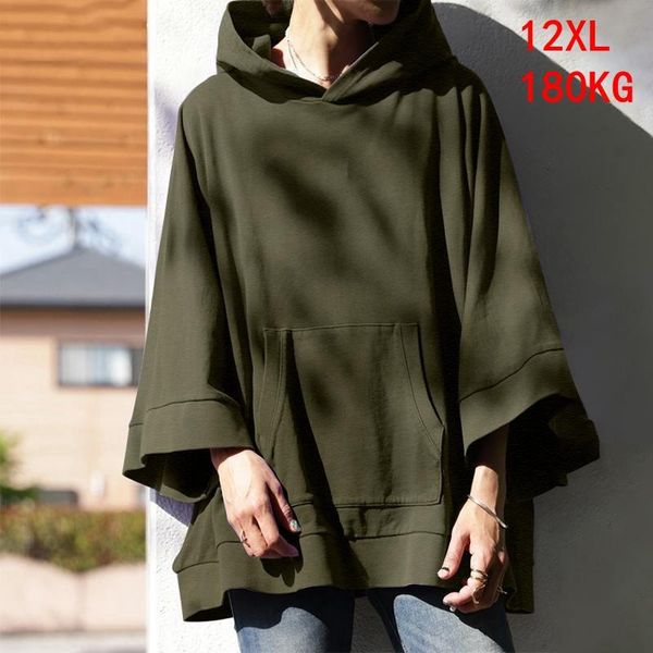 

women's hoodies & sweatshirts large 12xl 180kg hoodie 7xl 8xl 9xl 10xl spring and autumn long sleeve pocket loose black gray green hip