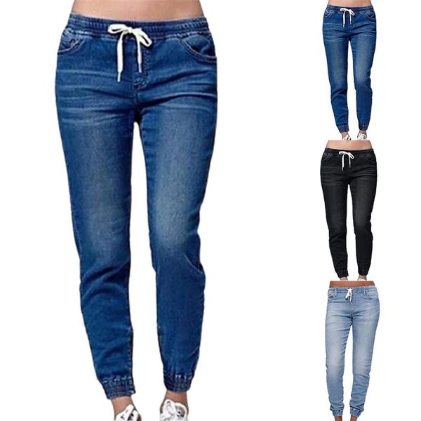 

women's pants & capris lace-up jeans with pockets 2021 woman casual commute fashion style bodycon pencil vintage, Black;white