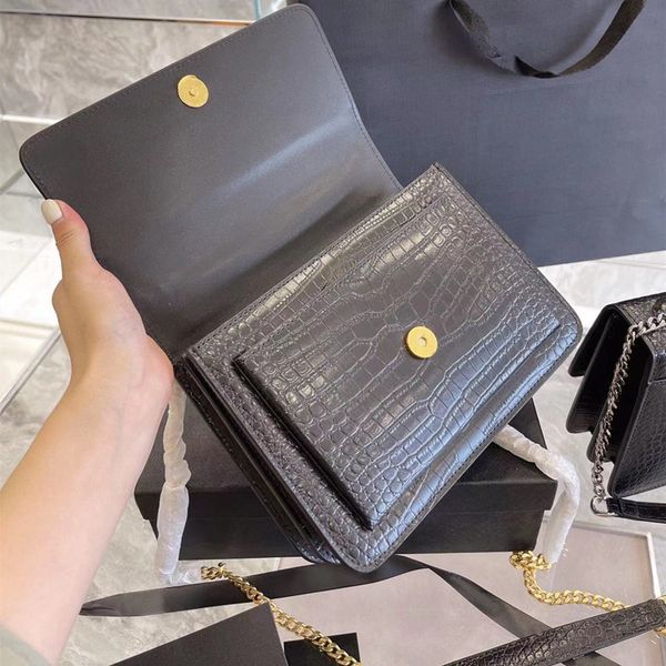 

designer leather luxury classic handbag shoulder women chain bags crossbody toothpick pattern sunset color latest handba