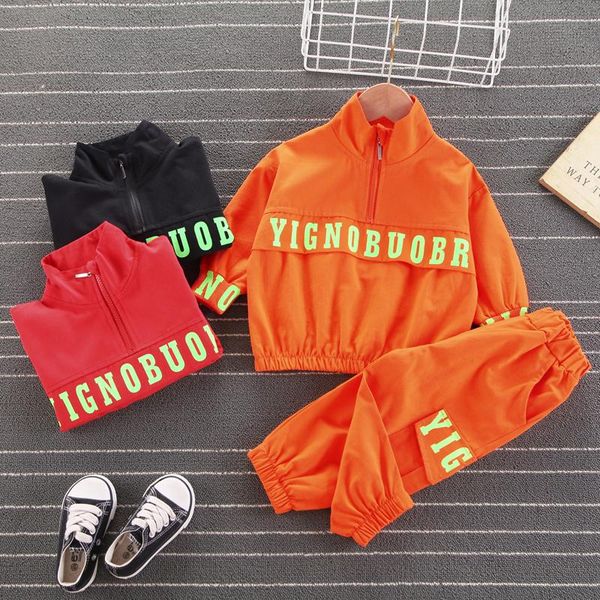 

clothing sets ienens children's clothes autumn sports boys casual outfits 1 2 3 4 years kids turtleneck coat + cargo pants suits, White
