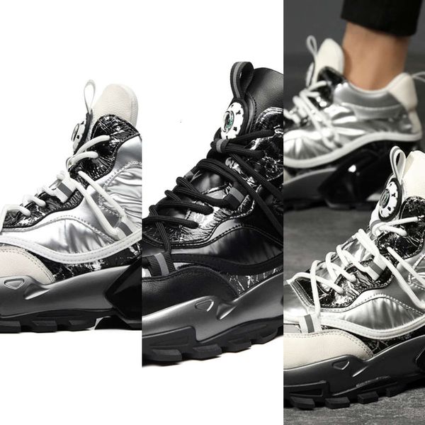 

casual shoes autumn and winter men's shoes 2020 new leisure sports korean umbrella cloth thick bottom trend high y172 c091, Black