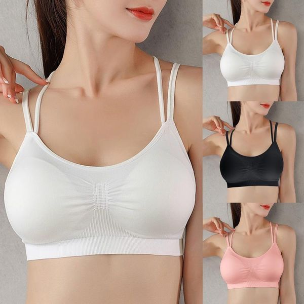 

yoga outfit women's sports bra crop female bralette cross back no steel ring outdoor indoor running vest blouse bras