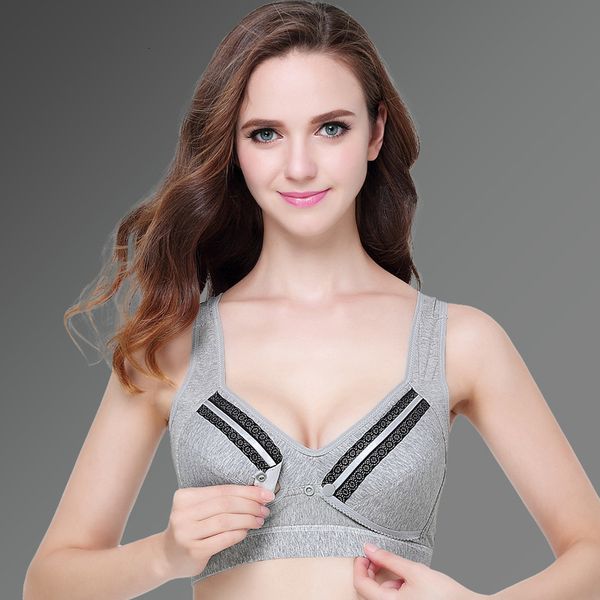 

breast-feeding spring bra with front open button, Red;black