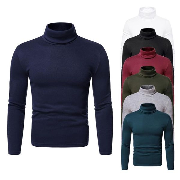 

men's sweaters turtleneck long sleeve solid colour stretch slim fit bottoming blouse streetwear camisetas oversized t shirt men, White;black