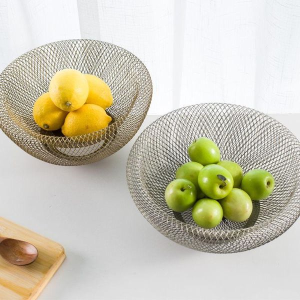 

storage baskets iron basket box double layered metal fruit vegetable bowls kitchen eggs holder nordic minimalism tools