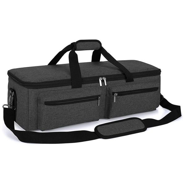

other arts and crafts carrying bag compatible with cricut die-cut machine double-layer organizer for accessories, black