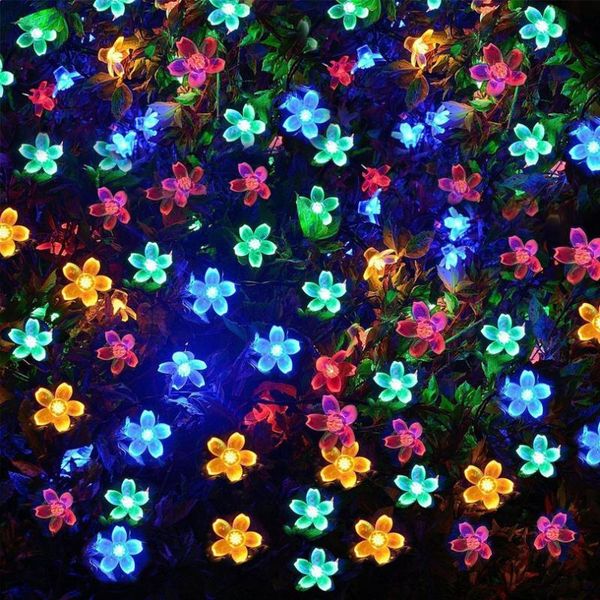

solar lamps cherry blossom lamp led string fairy lights waterproof garland light decorative wedding lawn garden patio christmas tree