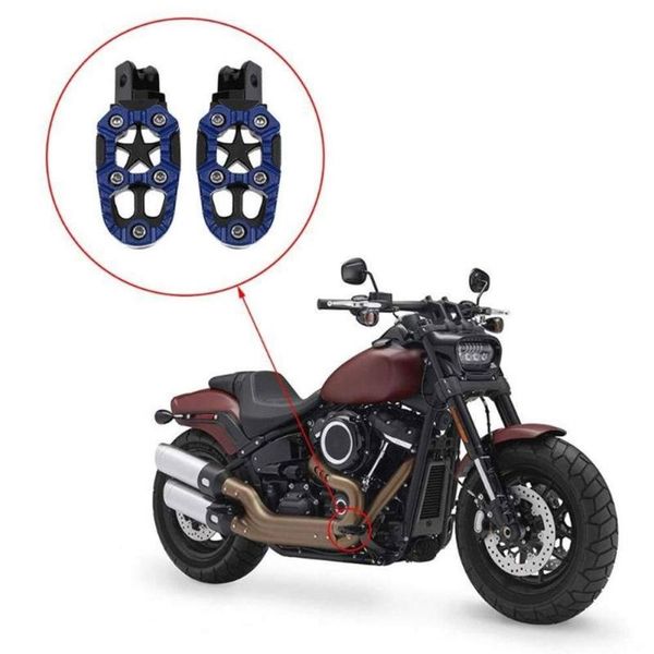 

pedals 2021 universal 2pcs 8mm metal motorcycle foot rests footrests peg pedal with spring off-road moto car-styling accessories