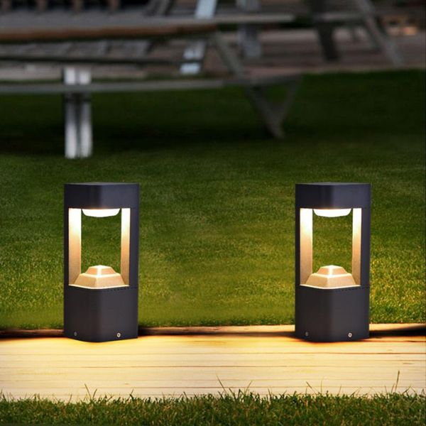 

thrisdar 10w waterproof led garden lawn lamp modern aluminum pathway pillar light outdoor courtyard villa bollards lamps