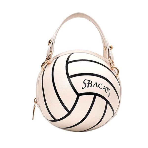 

evening bags women football volleyball shape chain shoulder bag lady round pu leather handbag messenger crossbody satchel tote purse