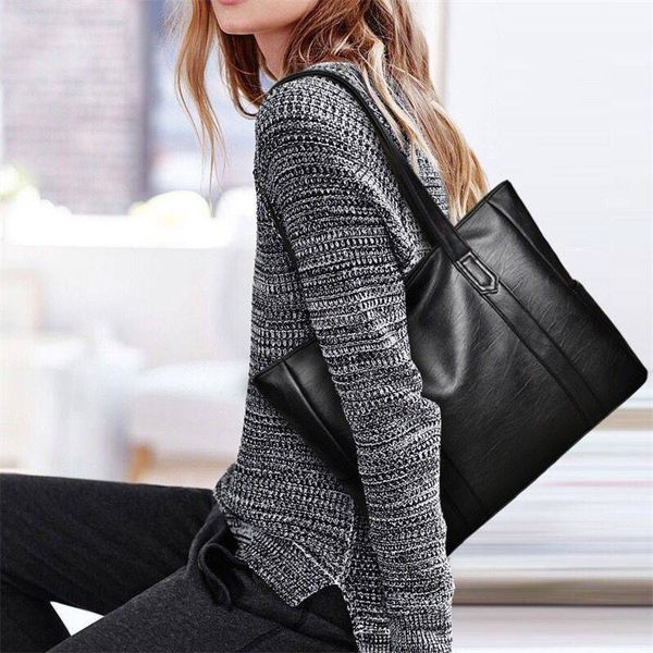 

soft leather sense of reality bag female 2021 new temperament casual shoulder bag large capacity commuter retro tote bag female bags trendy, Black;red