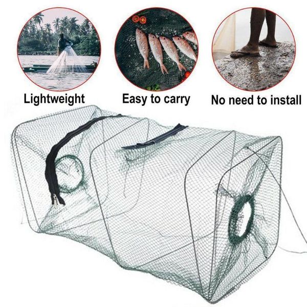 

fishing accessories nylon shrimp crawfish crab net tackle suitable for outdoor foldable gear nets trap winter tools