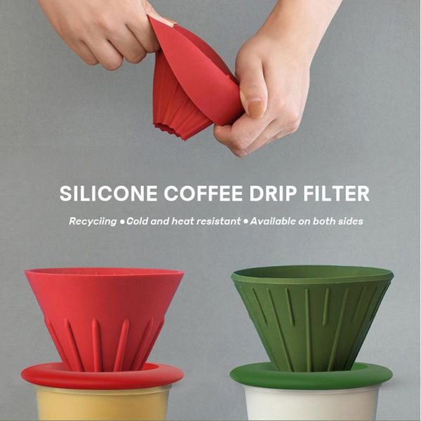 

coffee filters silicone collapsible filter reusable foldable dripper bpa cone cup, portable