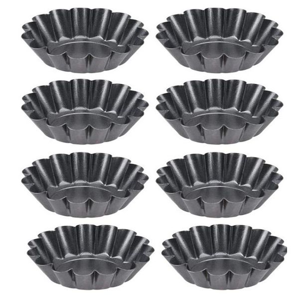 

baking & pastry tools non-stick tart quiche flan pan mold muffin cup pie pizza cake cupcake egg tartlet 8pcs