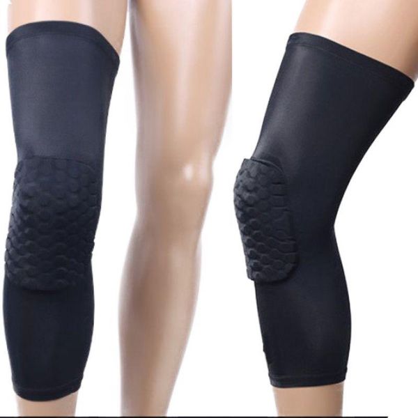 

elbow & knee pads 1pc long pad sleeve ultra-thin breathable anti-bump leg support protector basketball fitness sportswear accessories, Black;gray