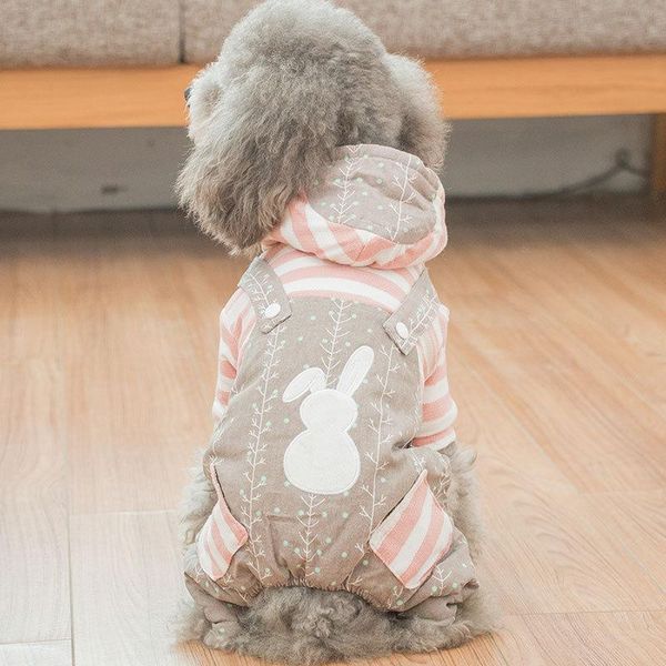 

dog apparel autumn and winter casual style pet clothing warm comfortable fashion stripe braces the four feet garments small