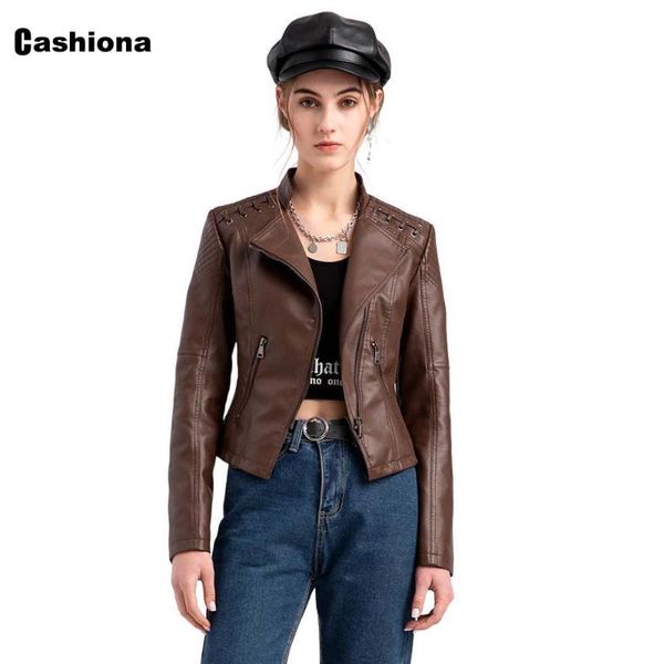 

women's jackets plus size 4xl 5xl womwn faux pu leather short fashion solid autumn outerwear epaulet coat zipper biker jacket, Black;brown