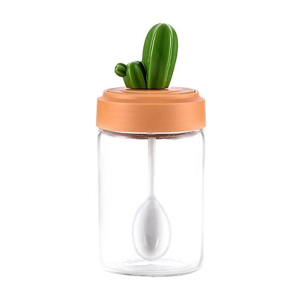 

storage bottles & jars jar condiment home sugar salt seasoning tray glass for serving multifunctional container coffee kitchen tea with spoo