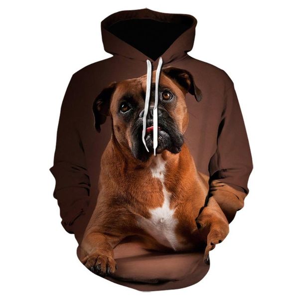 

men's hoodies & sweatshirts 2021 sweatshirt men women 3d print pug dog animal hip hop pattern casual creative oversized pullover, Black