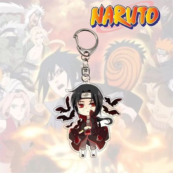 

anime narutos collection key chain ring cartoon q version characters acrylic pendant keychain ornaments accessories jewelry gift, Silver