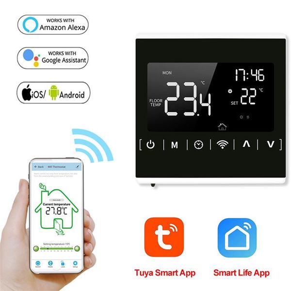 

smart home control wifi thermostat lcd display touch screen for electric floor heating water/gas boiler temperature remote controller