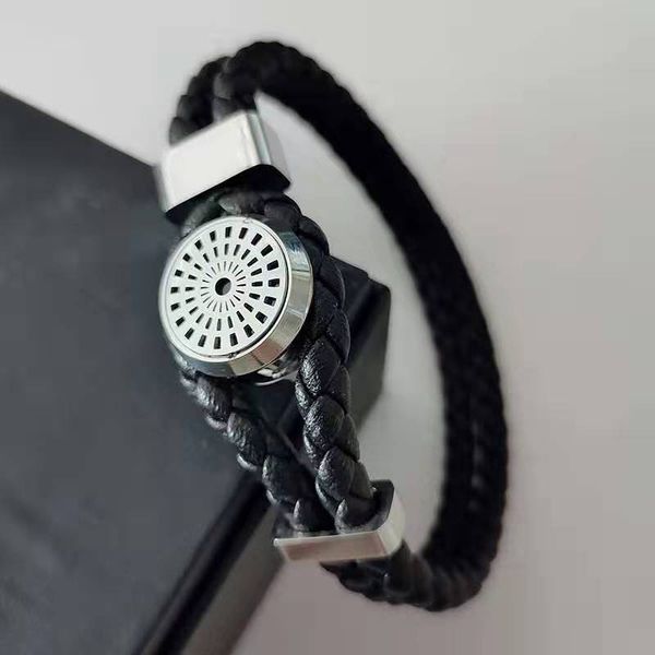 

good lovers bracelet titanium steelhollow out carved black leathers ropes transfer pearl leather rope button man and woman bracelets, Golden;silver